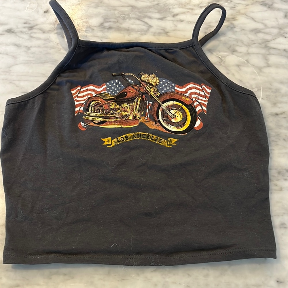 La la land creative co xs tank with motorcycle graphic